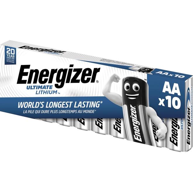 Batterijen Energizer Ultimate Lithium AA/L91, pak van 10 stuks