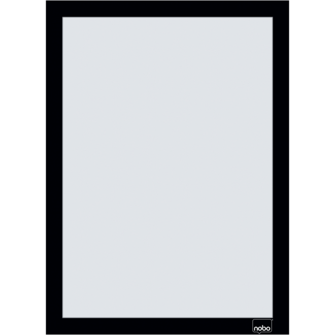 Posterframe Nobo Zelfklevende magnetische kader A4 zwart, set 2 stuks
