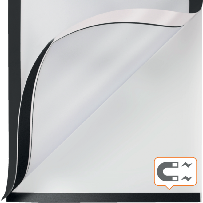 Posterframe Nobo Zelfklevende magnetische kader A3 zwart, set 2 stuks