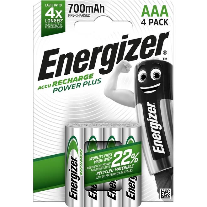 Batterijen Energizer oplaadbaar NiMH AAA 2300mAh HR06, 4 stuks