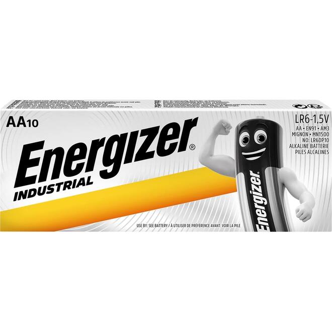Batterijen Energizer AA alkaline Industrial LR06, 10 stuks