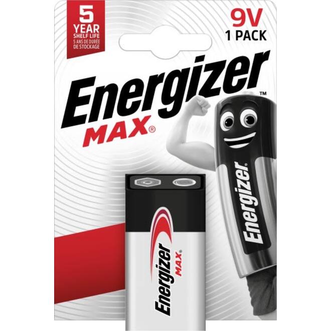 Batterij Energizer type 9 volt blok, 1 stuks
