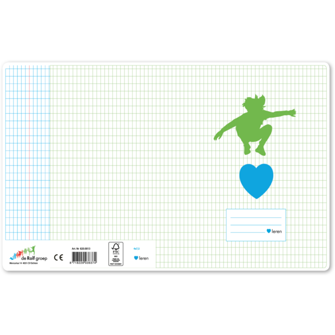 Schriften commerciaal 4x7,5 mm, hart voor leren 16,5 x 21 cm, budget (25 stuks)