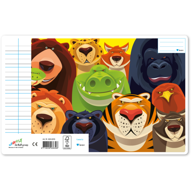 Schriften midicahiers 7,5-5-7,5, wilde dieren, 13,8 x 18 cm, 80 gr (25 stuks)