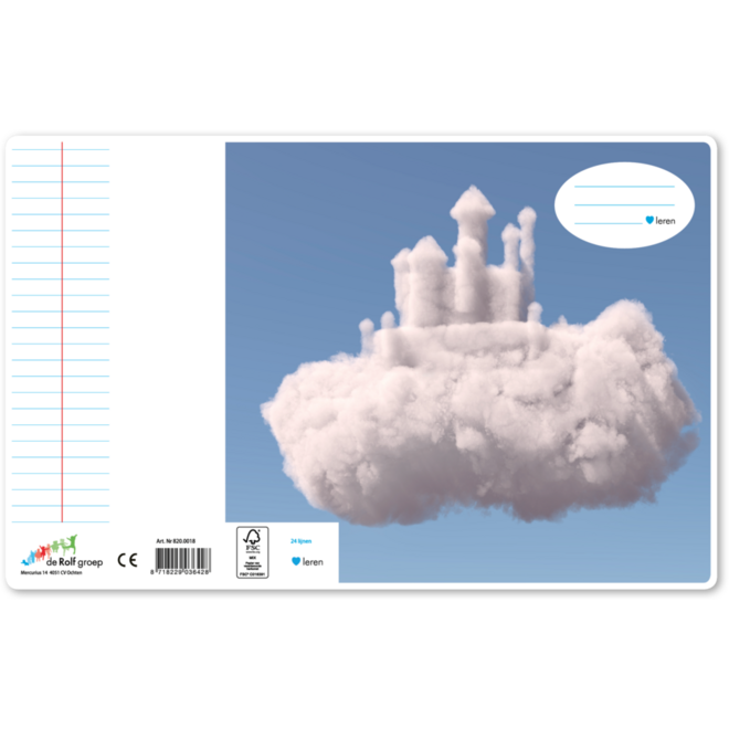 Schriften 24 lijnen, wolken, 16,5 x 21 cm, 80 gr