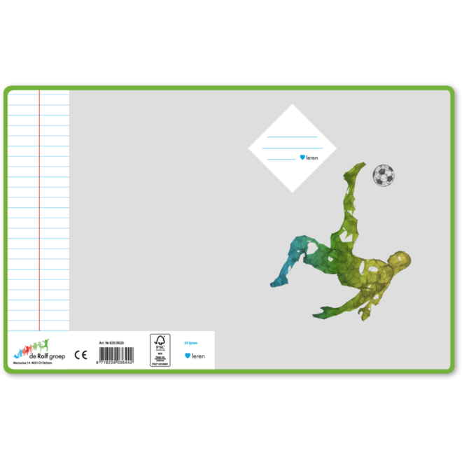 Schriften 24 lijnen, voetbal/volleybal, 16,5 x 21 cm, 80 gr