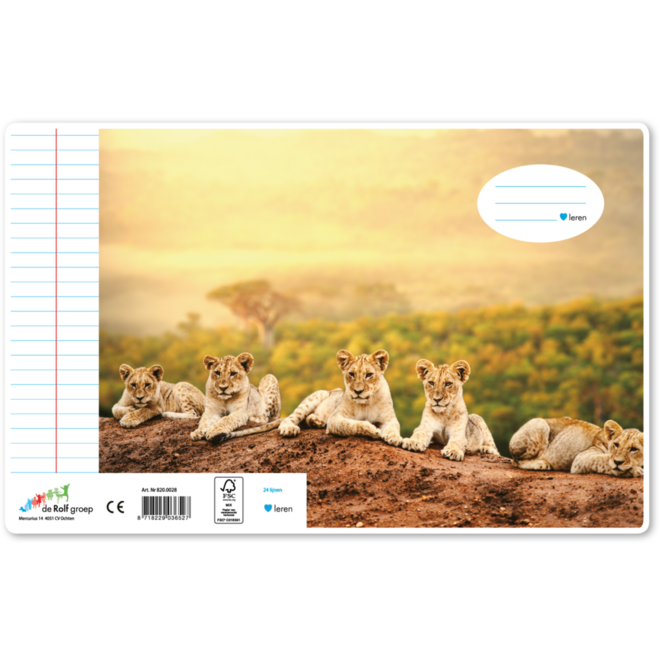 Schriften 24 lijnen, dieren in het wild, 16,5 x 21 cm, 80 gr