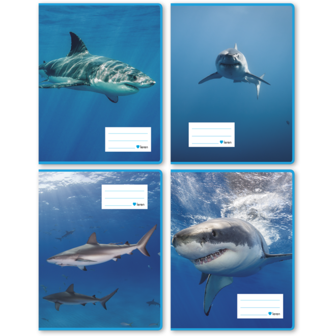 Schriften commerciaal 4x7,5 mm, haaien, 16,5 x 21 cm, 80 gr (25 stuks)