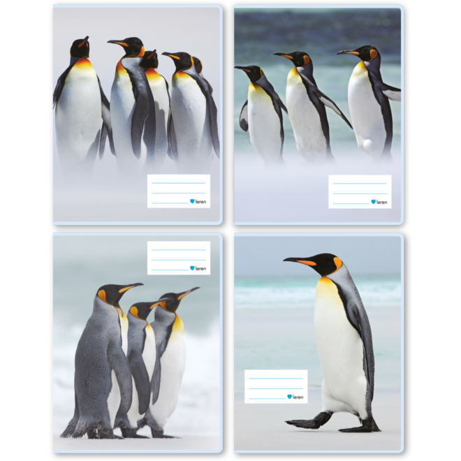 Schriften 6-4-6, pinguïns, 16,5 x 21 cm, 80 gr (25 stuks)