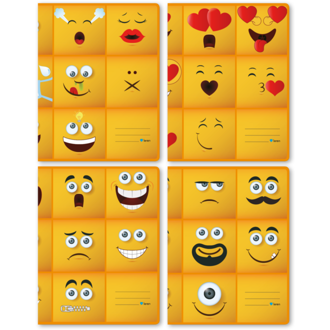 Schriften 6-4-6, emoji, 16,5 x 21 cm, 80 gr (25 stuks)