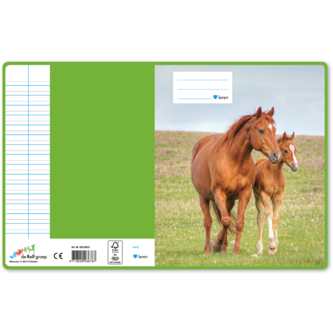 Schriften 6-4-6, paarden met jong, 16,5 x 21 cm, 80 gr (25 stuks)