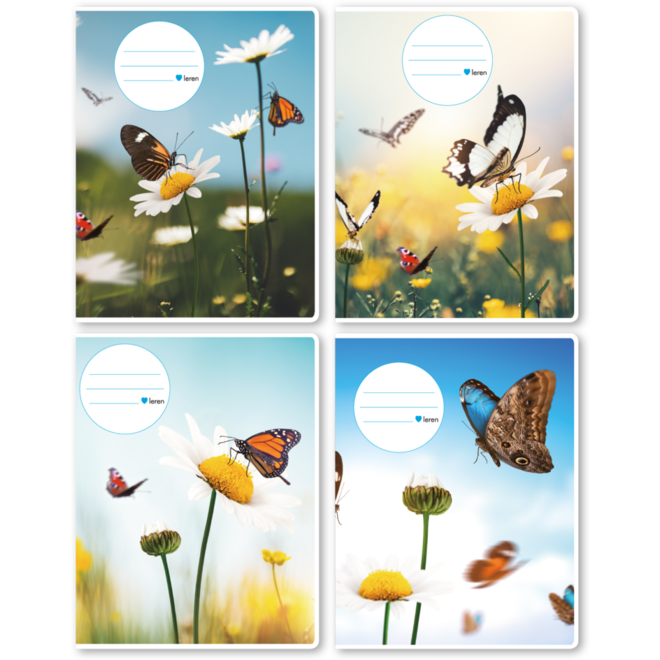 Schriften 7,5-5-7,5, vlinders, 16,5 x 21 cm, 80 gr