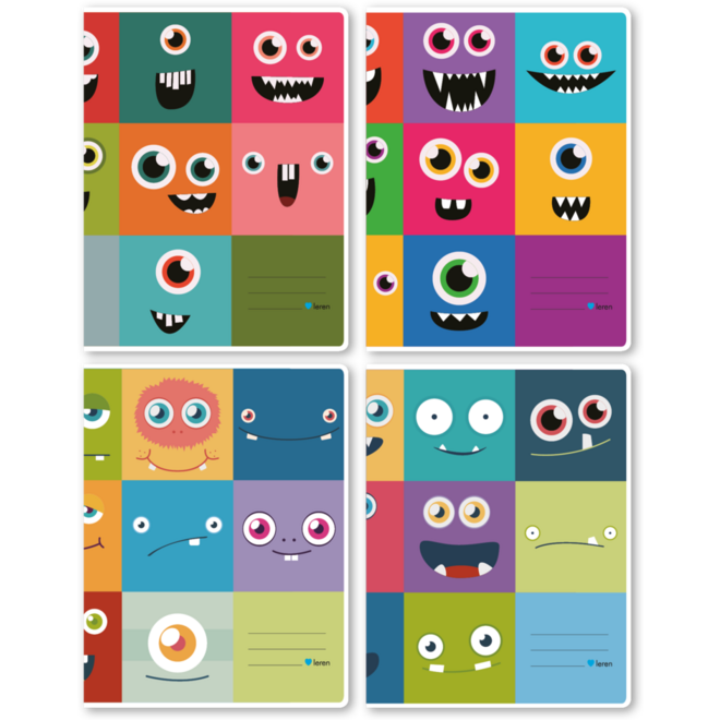 Schriften 9-6-9, monsters, 16,5 x 21 cm, 80 gr (25 stuks)