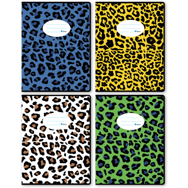 Schriften blanco, dieren patroon, 16,5 x 21 cm, 80 gr