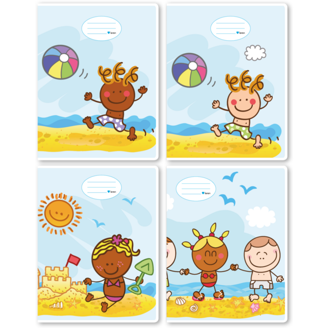Schriften midicahiers 6-4-6, zon, zee en strand, 13,8 x 18 cm, 80 gr