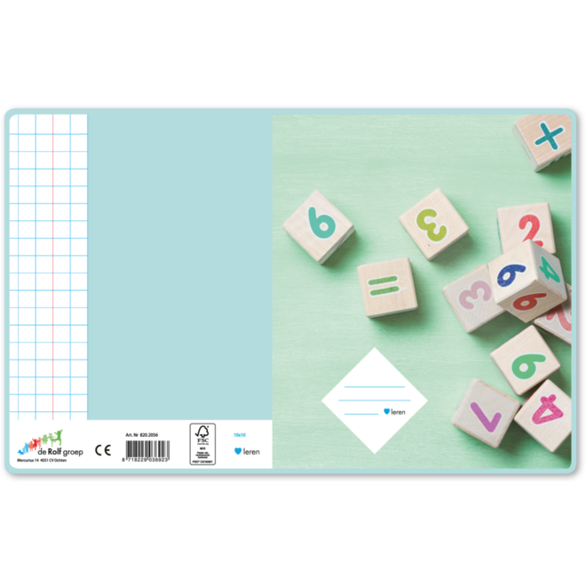 Schriften ruit 10x10 mm, rekenblokken, 16,5 x 21 cm, 80 gr