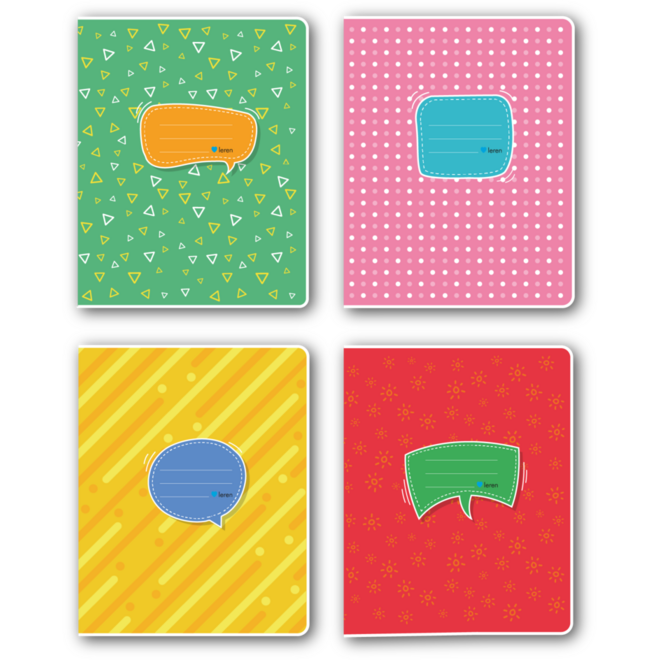 Schriften 24 lijnen, kleurenfestijn, 16,5 x 21 cm, 80 gr (25 stuks)