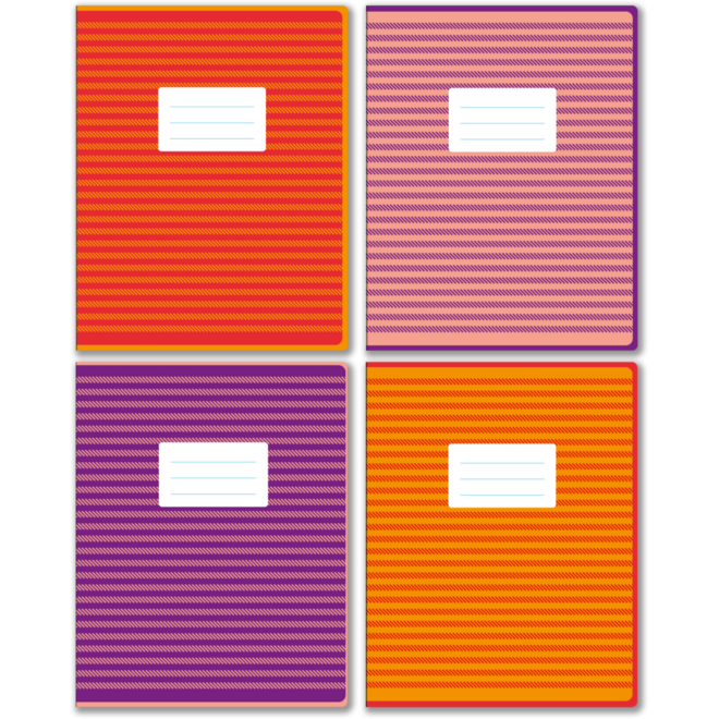 Schriften 24 lijnen, kleurenpalet, 16,5 x 21 cm, 80 gr (25 stuks)
