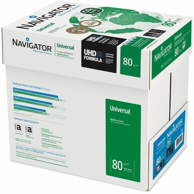 Kopieerpapier A4 Navigator Premium CO2 Compensated  500 vel, 80 grs.