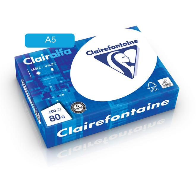 Kopieerpapier A5 Clairalfa 500 vel, 80 grs.
