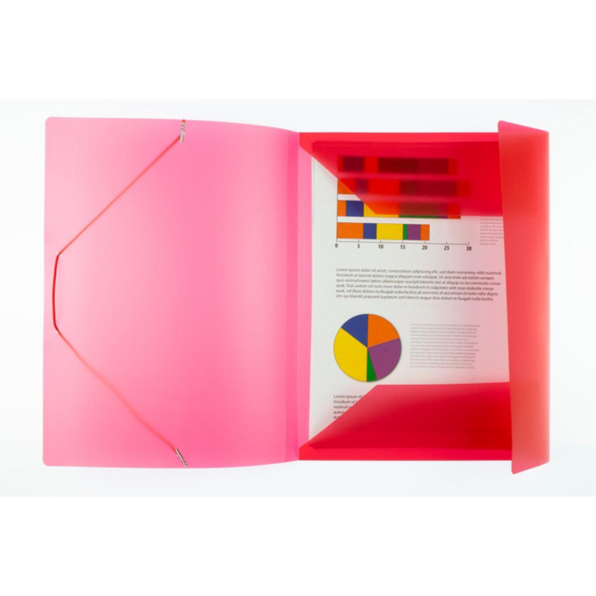 Elastomap A4 PP transparant rood