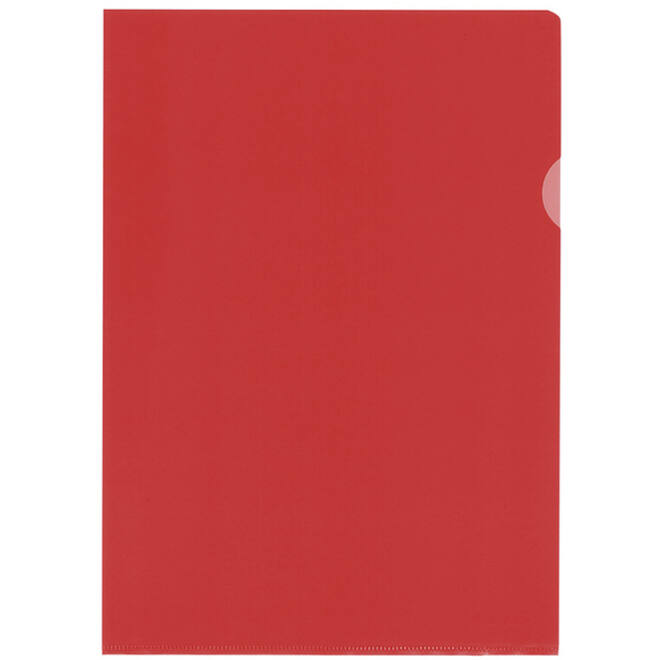 L-map A4 120 mu transparant rood, 10 stuks