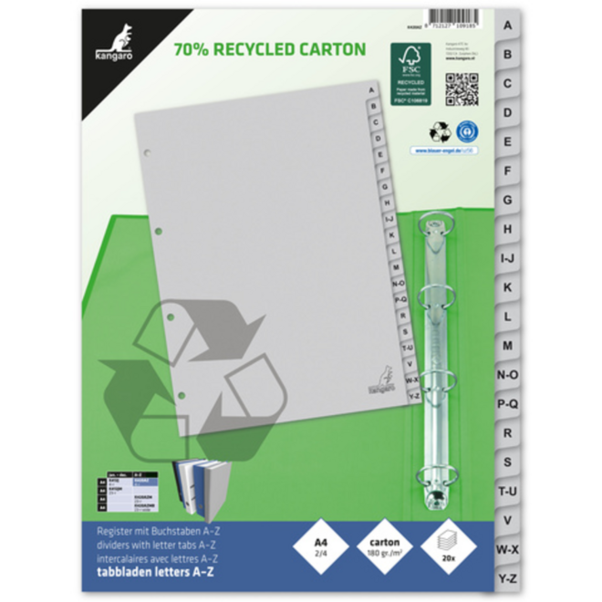 Tabbladen ECO A4 letters 23-rings 20-delig