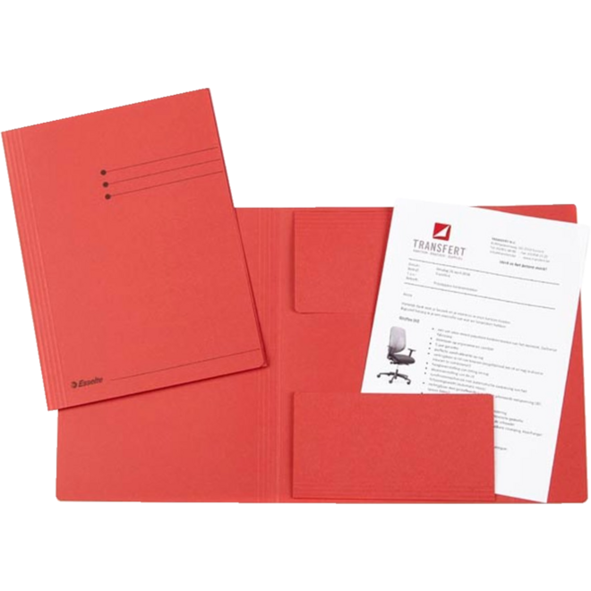 Dossiermap rood folio gerecycled karton