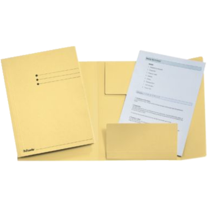 Dossiermap geel folio gerecycled karton