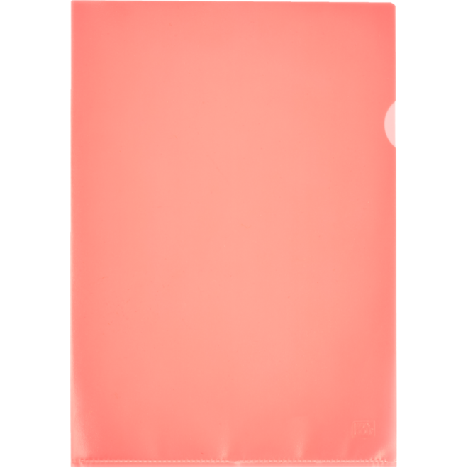 L-map A4 120 mu transparant rood, 10 stuks
