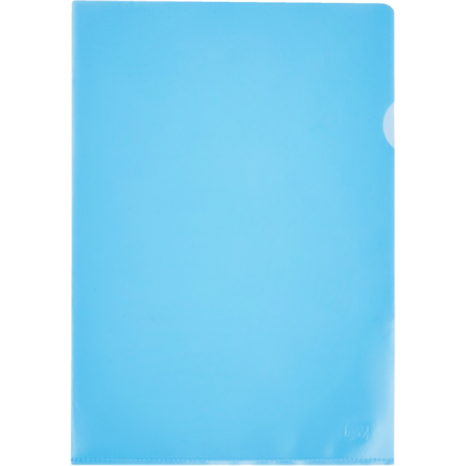L-map A4 120 mu transparant blauw, 10 stuks