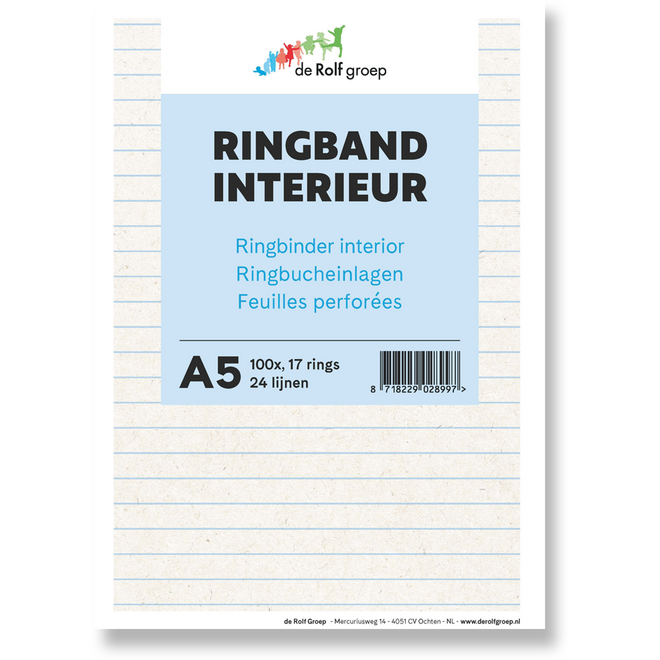 Ringbandvulling A5 17-rings, 100 vel