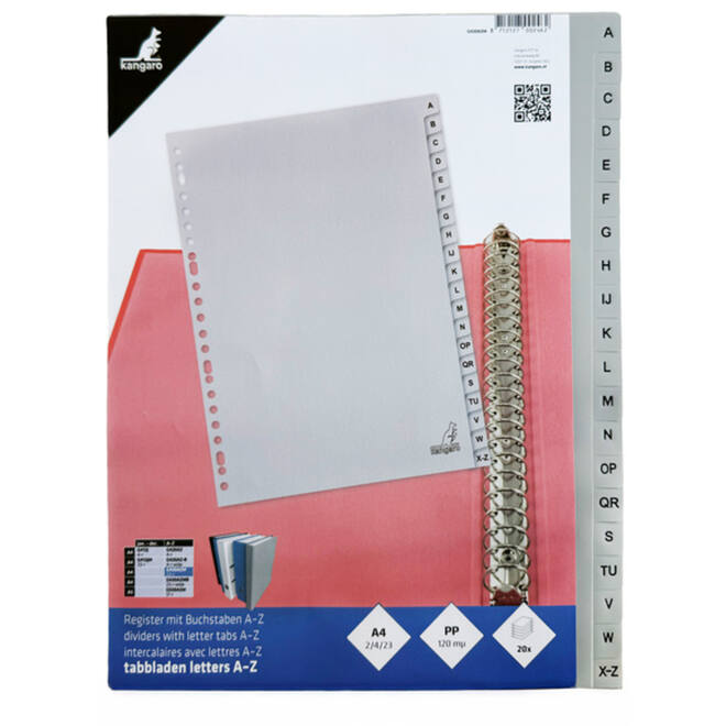 Tabblad/Ringbandvulling A4 23-rings alfabet