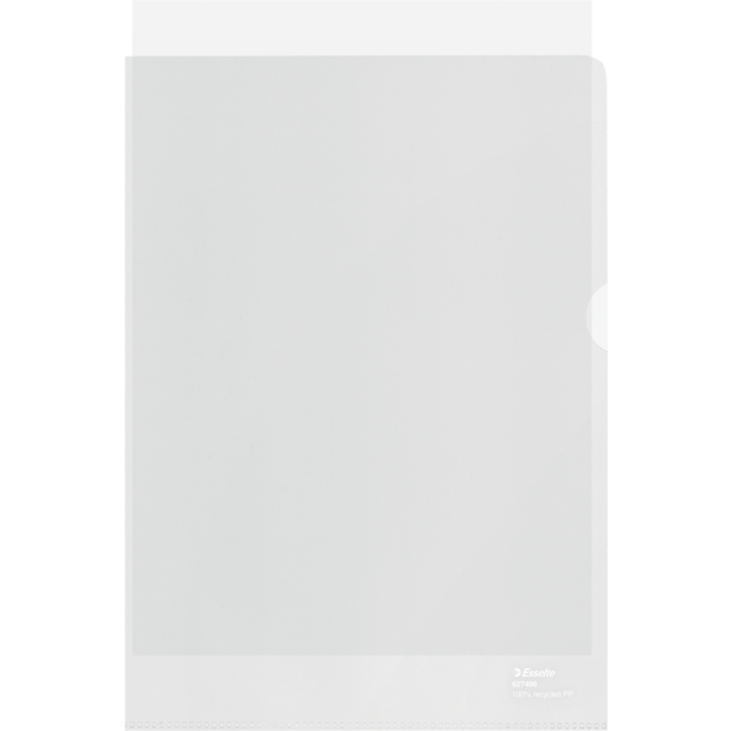 Transparantmap L-model Esselte Recycled PP A4 100µ set van 100 stuks