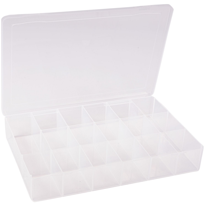 Opbergbox 17 vak met deksel transparant