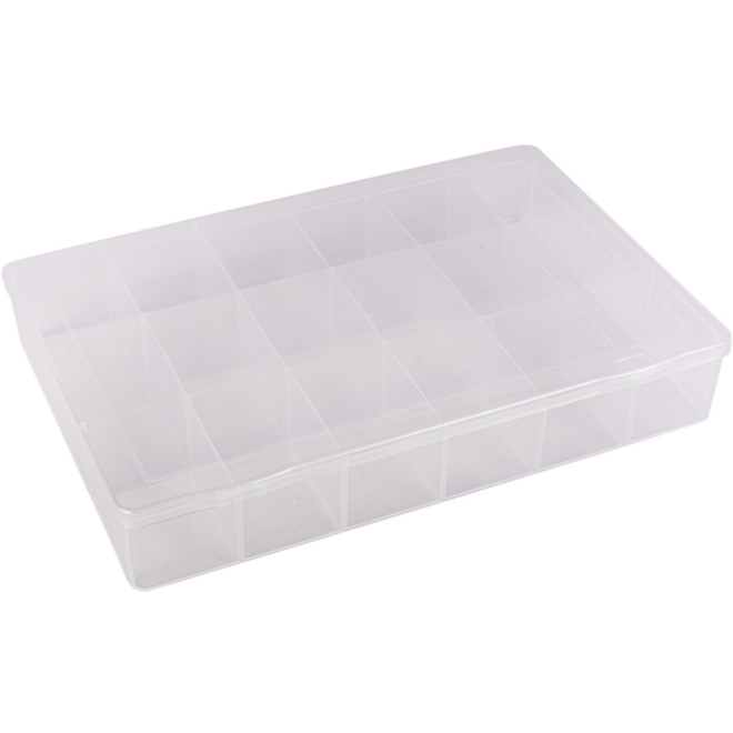 Opbergbox 17 vak met deksel transparant