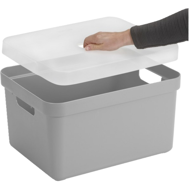 Opbergbox Sigma lichtgrijs 453 x 354 x 243 mm, 32 liter