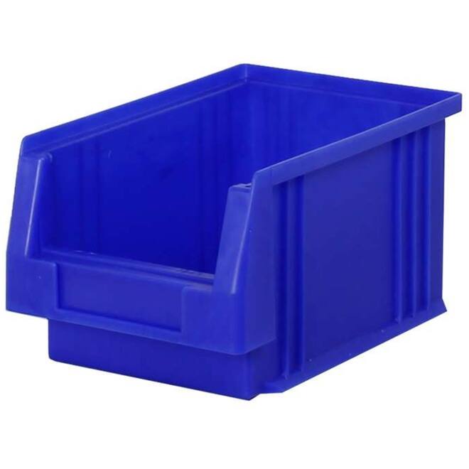 Mini magazijnbak stapelbaar blauw 230/205x150x125 mm