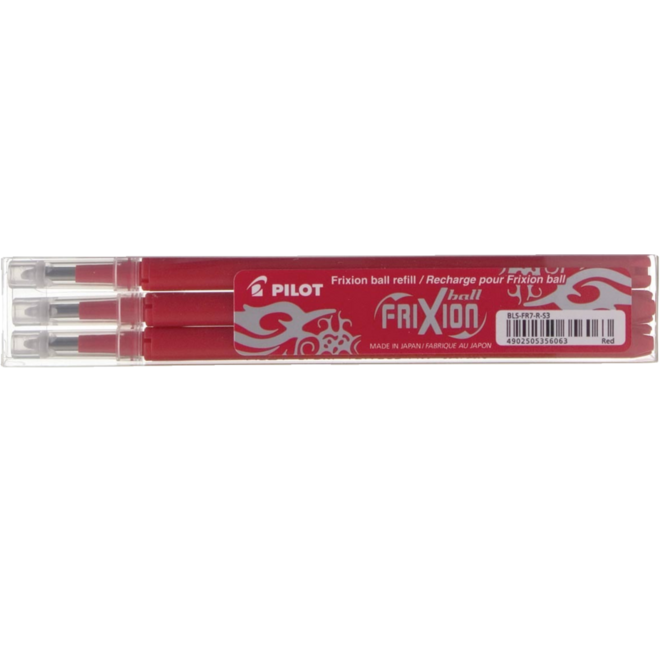 Vulling Pilot Frixion Ball/Click rood, 3 stuks