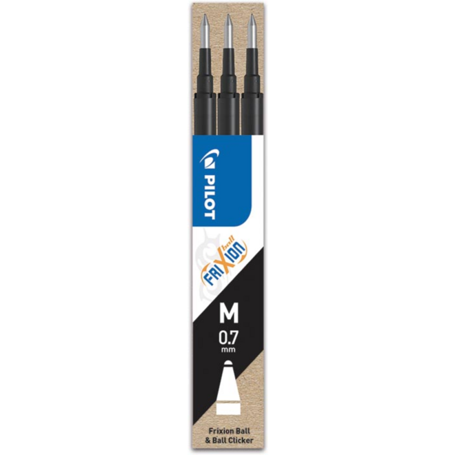 Vulling Pilot Frixion Ball/Click zwart, 3 stuks