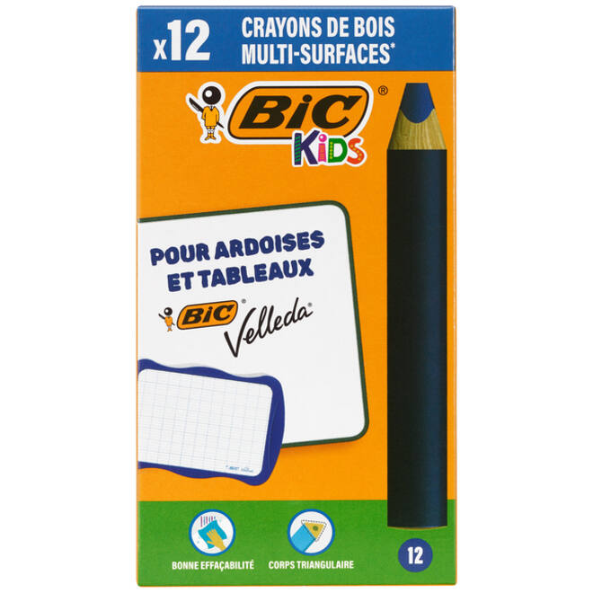 Whiteboard potloden BIC Multi surface blauw, 12 stuks