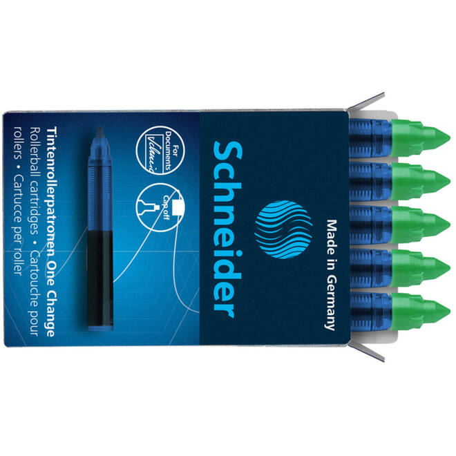 Navulling Schneider rollerpen One Change groen, 5 stuks