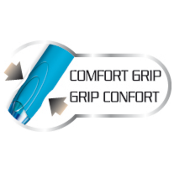 Pen BIC 4 kleuren grip medium assorti, set van 12 stuks