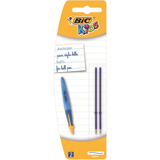 Balpen BIC twist navulling blauw 2 stuks