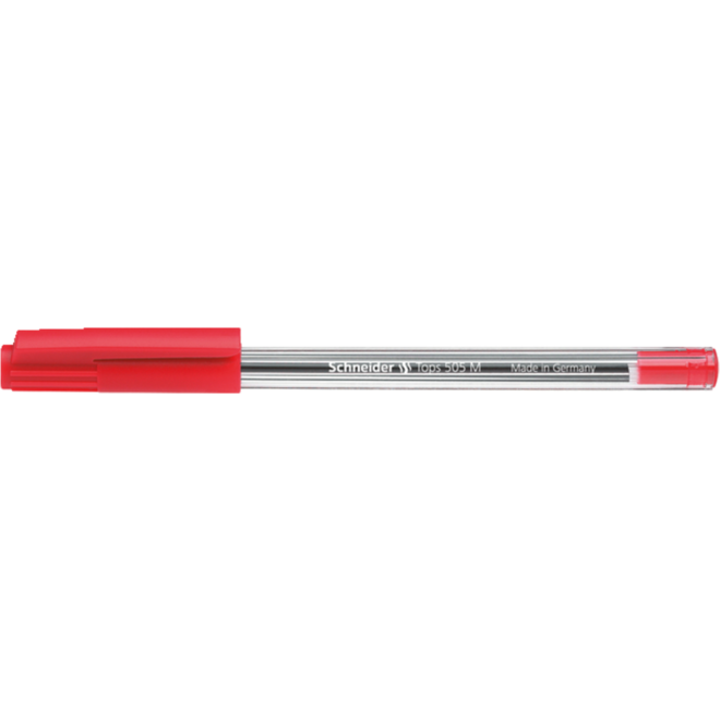 Balpen Schneider tops medium transparant rood