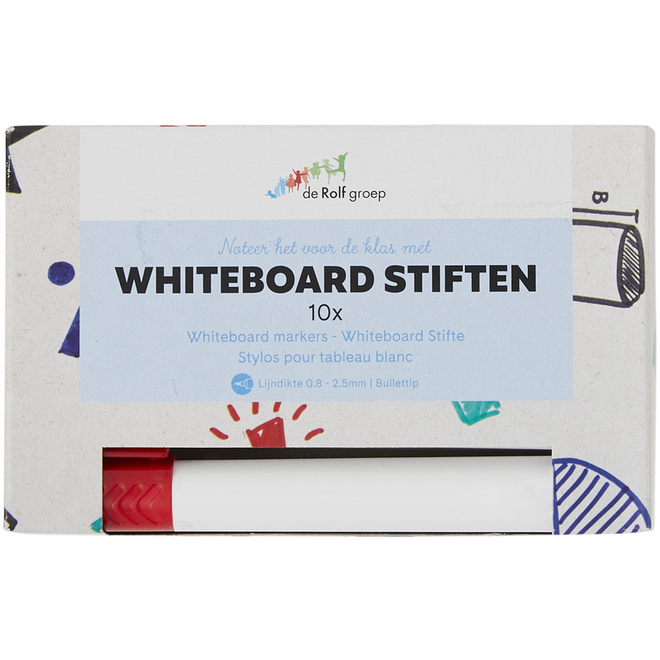 Whiteboardstiften | de Rolf groep | 5 mm rood, 10 stuks