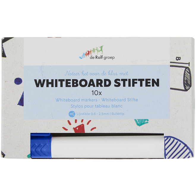 Whiteboardstiften | de Rolf groep | 5 mm blauw, 10 stuks