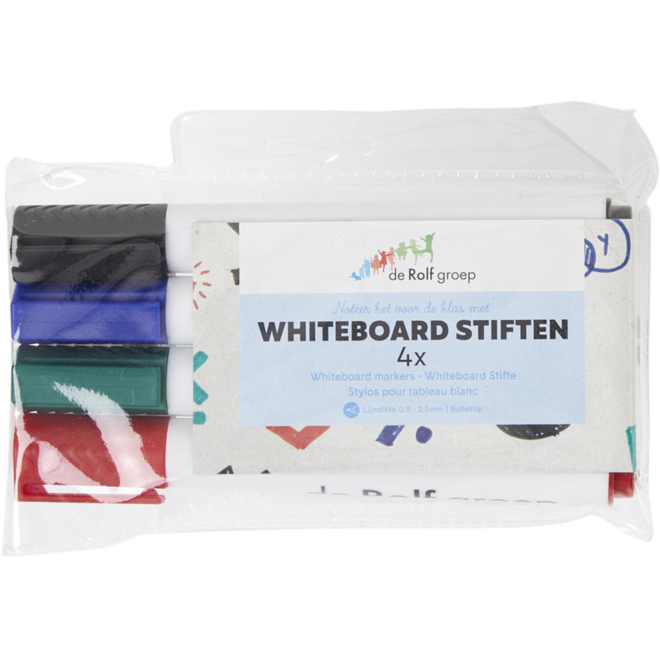 Whiteboardstiften | de Rolf groep | 5 mm assorti, 4 stuks