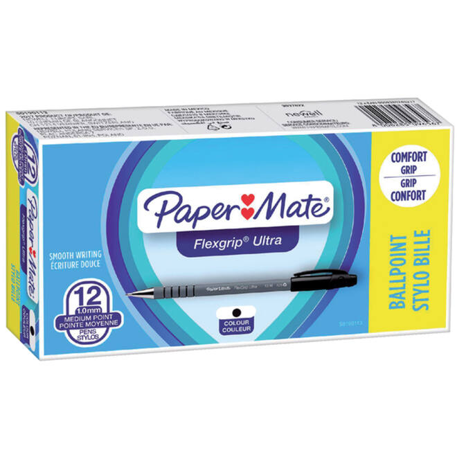 Balpen Papermate Flexgrip medium zwart