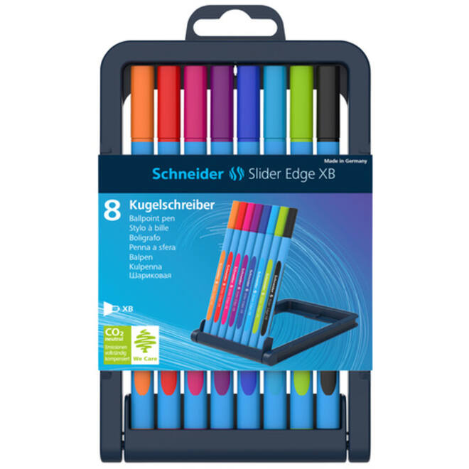 Balpen Schneider Slider Edge XB assorti, 8 stuks